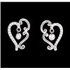 Image 1 : 0.29 ctw Dangling Diamond Earrings - 14KT White Gold