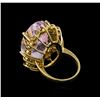 Image 3 : 14KT Yellow Gold GIA Certified 37.12 ctw Kunzite and Diamond Ring