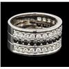 Image 1 : 0.84 ctw Diamond and Black Diamond Ring - 18KT White Gold