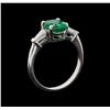 Image 4 : 1.54 ctw Emerald and Diamond Ring - 14KT White Gold