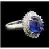 Image 1 : 4.11 ctw Sapphire and Diamond Ring - Platinum