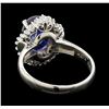 Image 3 : 4.11 ctw Sapphire and Diamond Ring - Platinum