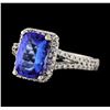 Image 1 : 2.26 ctw Tanzanite and Diamond Ring - 14KT White Gold