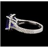 Image 3 : 2.26 ctw Tanzanite and Diamond Ring - 14KT White Gold