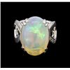 Image 2 : 10.00 ctw Opal and Diamond Ring - 14KT White Gold