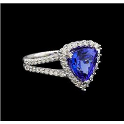 14KT White Gold 5.22 ctw Tanzanite and Diamond Ring