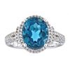 4.58 ctw Topaz and Diamond Ring - 14KT White Gold
