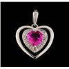 Image 1 : 2.50 ctw Rubellite Heart Shape Pendant - 10KT White Gold