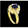 Image 4 : 1.19 ctw Sapphire and Diamond Ring - 18KT Yellow Gold