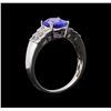 Image 4 : 2.00 ctw Tanzanite and Diamond Ring - 14KT White Gold