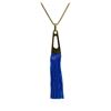 Image 1 : Leather Tassel Chain Necklace - Gold Plated