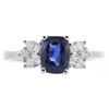 1.64 ctw Sapphire and Diamond Ring - 18KT White Gold