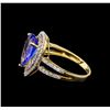 Image 3 : 14KT Yellow Gold 3.19 ctw Tanzanite and Diamond Ring