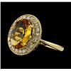 Image 1 : 3.67 ctw Citrine and Diamond Ring - 14KT Yellow Gold