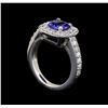 Image 4 : 14KT White Gold 1.23 ctw Tanzanite and Diamond Ring