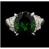 Image 2 : 5.89 ctw Tourmaline and Diamond Ring - Platinum