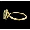 Image 3 : 2.22 ctw Beryl and Diamond Ring - 14KT Yellow Gold