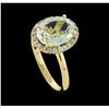 Image 4 : 2.22 ctw Beryl and Diamond Ring - 14KT Yellow Gold