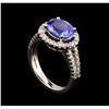 Image 4 : 2.35 ctw Tanzanite and Diamond Ring - 14KT White Gold