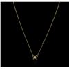 Image 2 : 14KT Yellow Gold 0.03 ctw Diamond Butterfly Necklace
