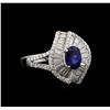 Image 1 : 14KT White Gold 1.01 ctw Sapphire and Diamond Ring