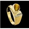 Image 4 : 1.65 ctw Cats Eye and Diamond Ring - 14KT Yellow Gold