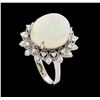 Image 4 : 8.00 ctw Opal and Diamond Ring - 14KT White Gold