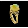 Image 3 : 2.36 ctw Opal and Diamond Ring - 14KT Yellow Gold