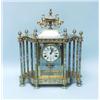 Image 1 : A cloisonne decorated mantel clock with a cir...