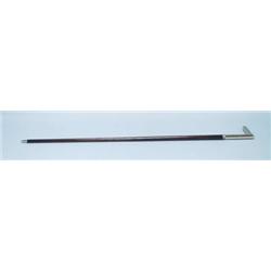 An unusual boxwood walking cane fitted with a...