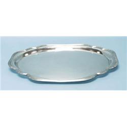 A large Austro-Hungarian silver tray with rai...
