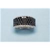 Image 1 : An unusual 18 kt. white gold band ring. Set w...