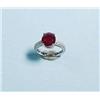 Image 1 : An 18 kt. white gold and ruby ring. The shank...