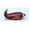 Image 1 : An unusual Chinese red glass bottle in the fo...