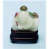 Image 1 : An unusual Chinese jade snuff bottle, carved...