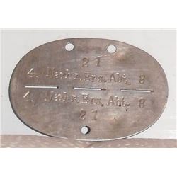 Rare World War II German Tag soldier's -  item  rare de soldat 2e guerre mondiale