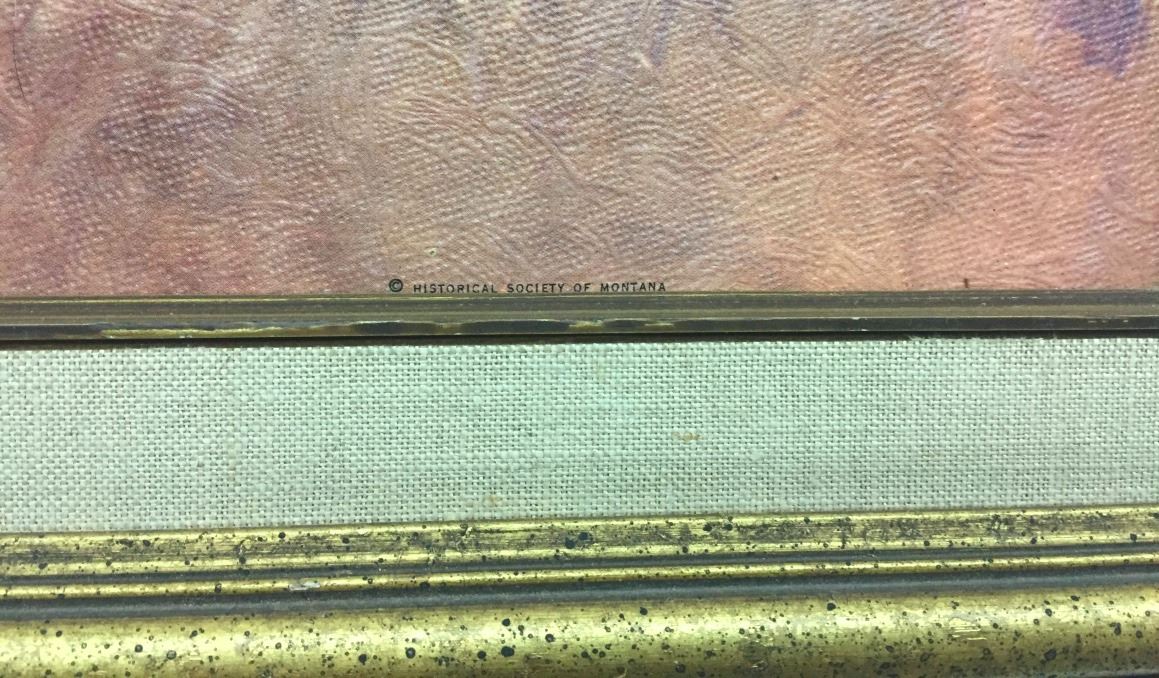 Vintage CM Russell Print on Board