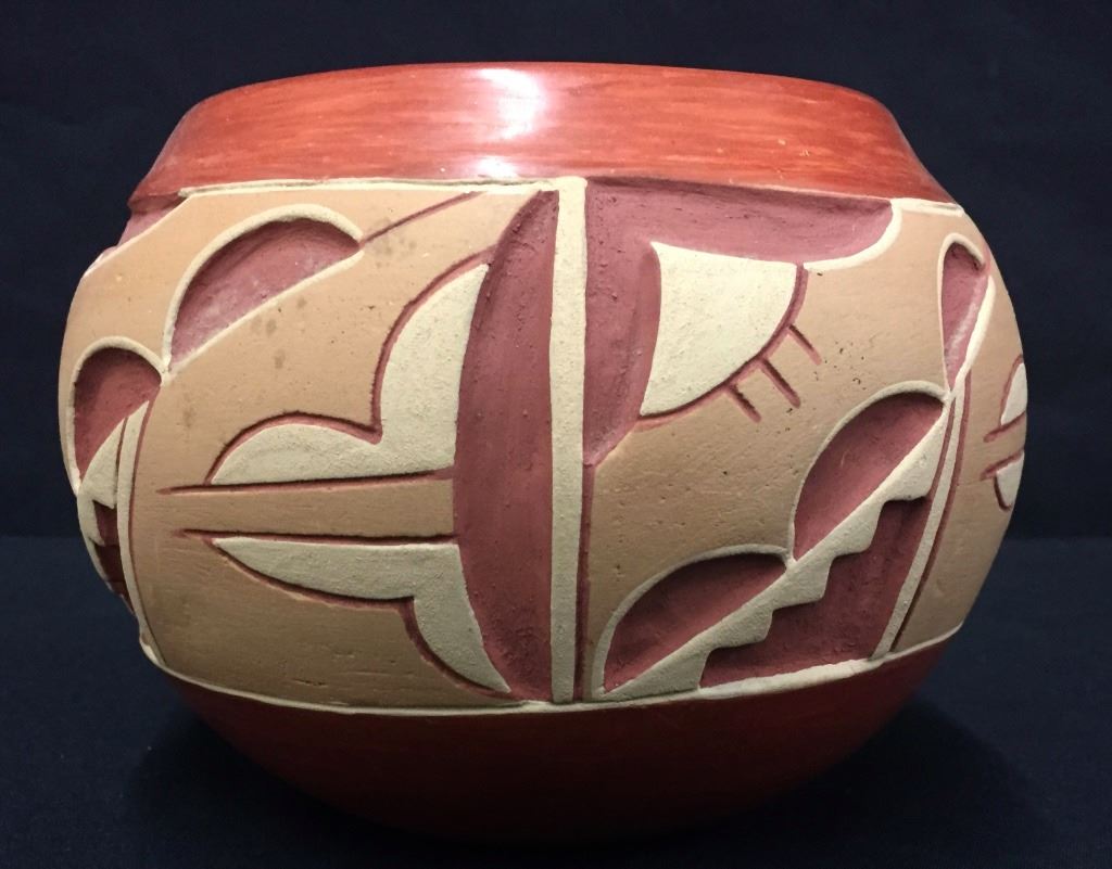 San Juan Pueblo Pottery Jar Signed