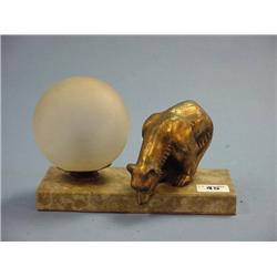Marble Base Desk Lamp With Mounted Metal Polar Bear £30-40...