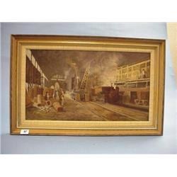 Pair Of Oil On Canvas Foundry Scenes Bearing Signature Norman Crosse £40-60...