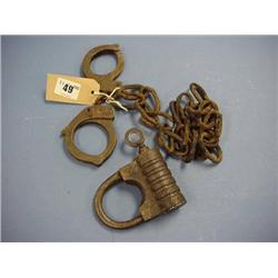 Cast Iron Metal Cuff Wall Shackle With Key And Pair Of Handcuffs £45-60...