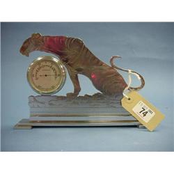 Chrome "Lioness" Design Table Barometer - Compensated £40-60...