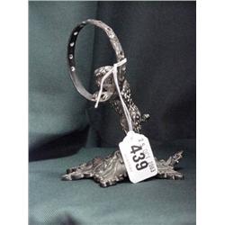 Early Plated Poodle Figure Jumping Through Hoop On Ornate Base £40-60...