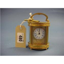 Heavily Engraved Oval Carriage Clock With Porcelain Dial - Movement  French (With Key) £200-300...
