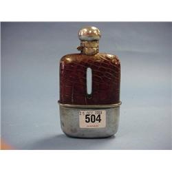 Travelling Hip Flask With Leather Covering £30-40...