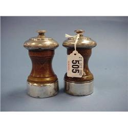 Pair Of Plated Treen Pepper And Salt Grinders £25-40...