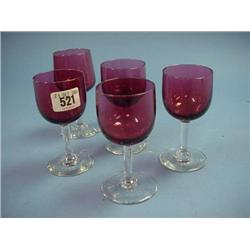5 Cranberry Glass Stemmed Wines £60-80...