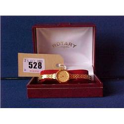 Ladies Rotary Quartz Movement Wrist Watch On Yellow Metal Bracelet £20-30...