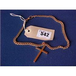 9ct.Gold Chain (Approx. 39cm., 41gm.) And 9ct.Gold Cross £150-175...