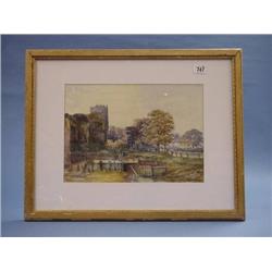 19th.Cent. Watercolour - Landscape Porchester Castle Hants. Bearing  Signature A.J.Browne 1888 £1...